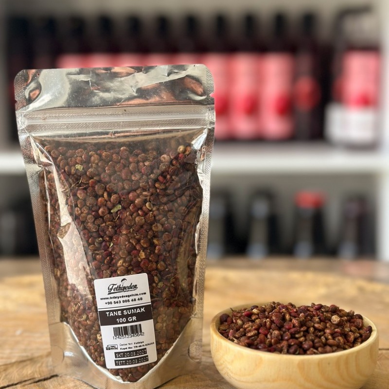 Doğal Tane Sumak 100 Gr – Katkısız, Kurutulmuş ve Ekşi Lezzet Kaynağı